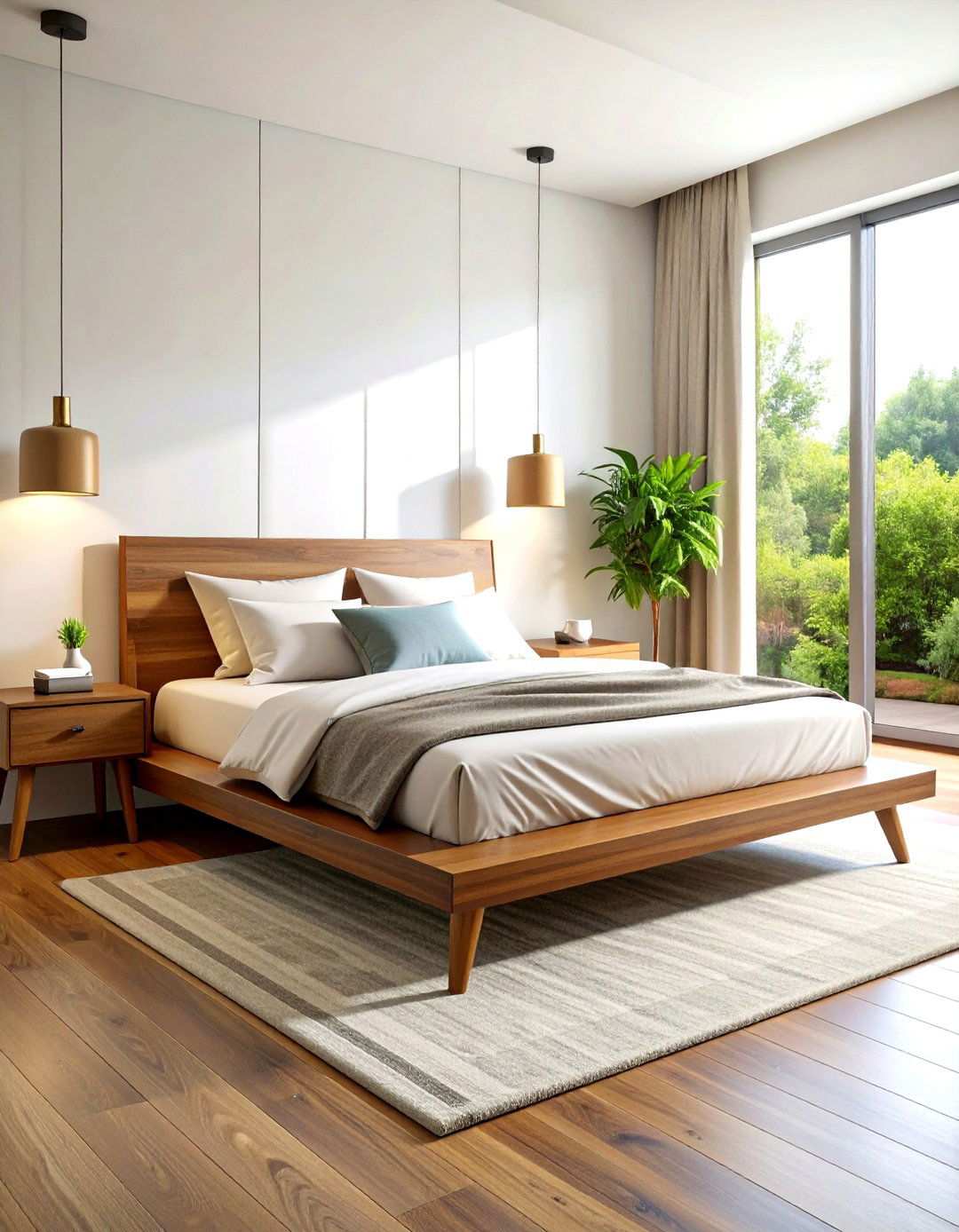 Platform Bed with Tapered Legs - 24 Midcentury Modern Bedroom Decorating Ideas