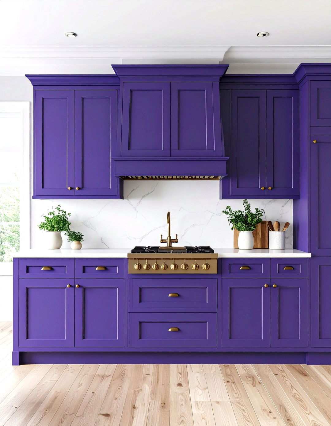 Plum Traditional Shaker Kitchen - 24 Purple Kitchen Ideas