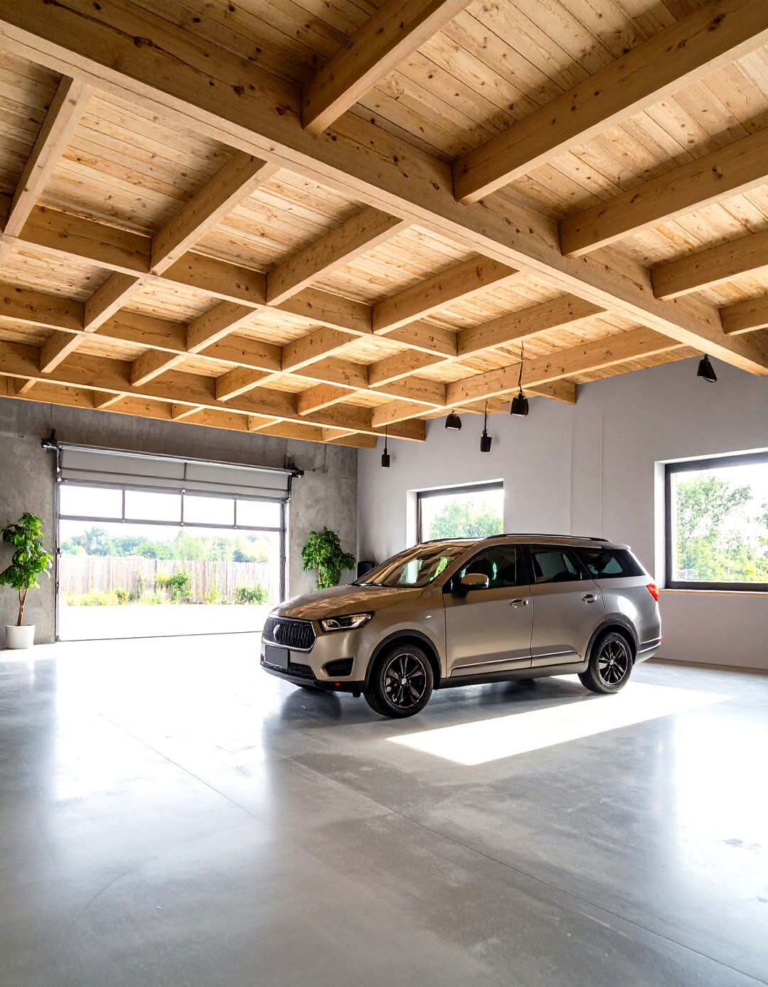 Plywood Ceiling with Exposed Beams - 24 Plywood Ceiling Ideas