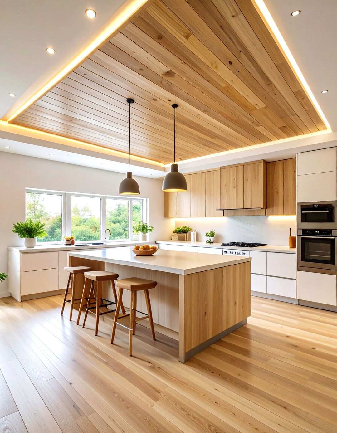 Plywood Ceiling with Integrated LED Lighting - 24 Plywood Ceiling Ideas