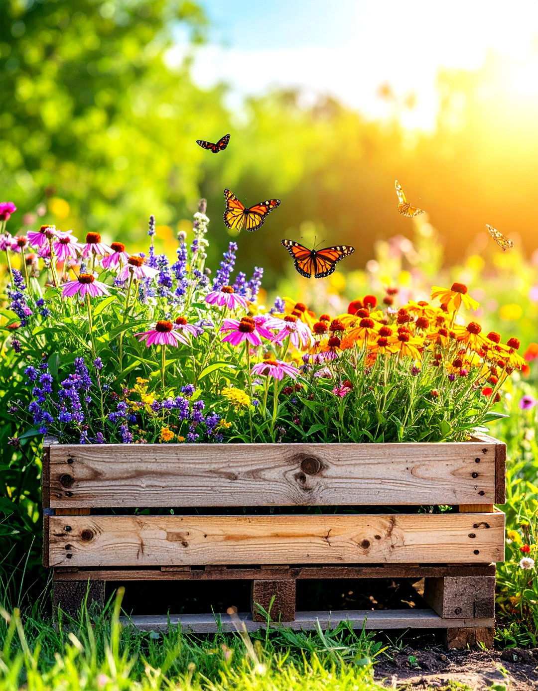 Pollinator Attraction Garden - 24 Vertical Pallet Garden Ideas