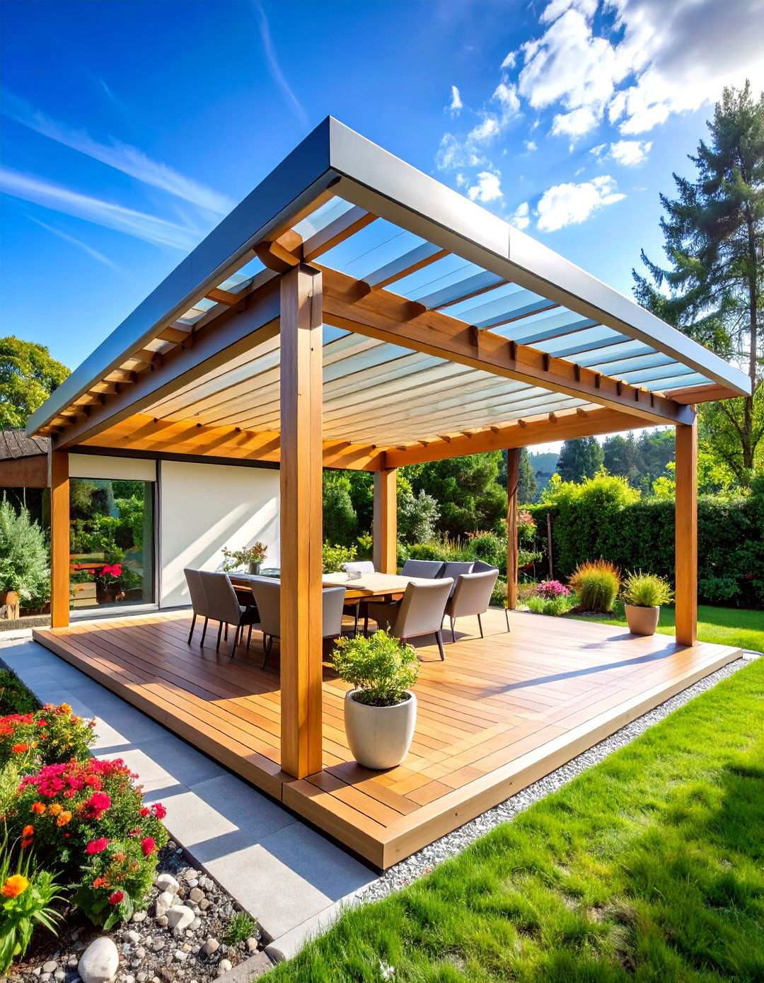 Polycarbonate Panel Roofing - 24 Pergola Cover Ideas