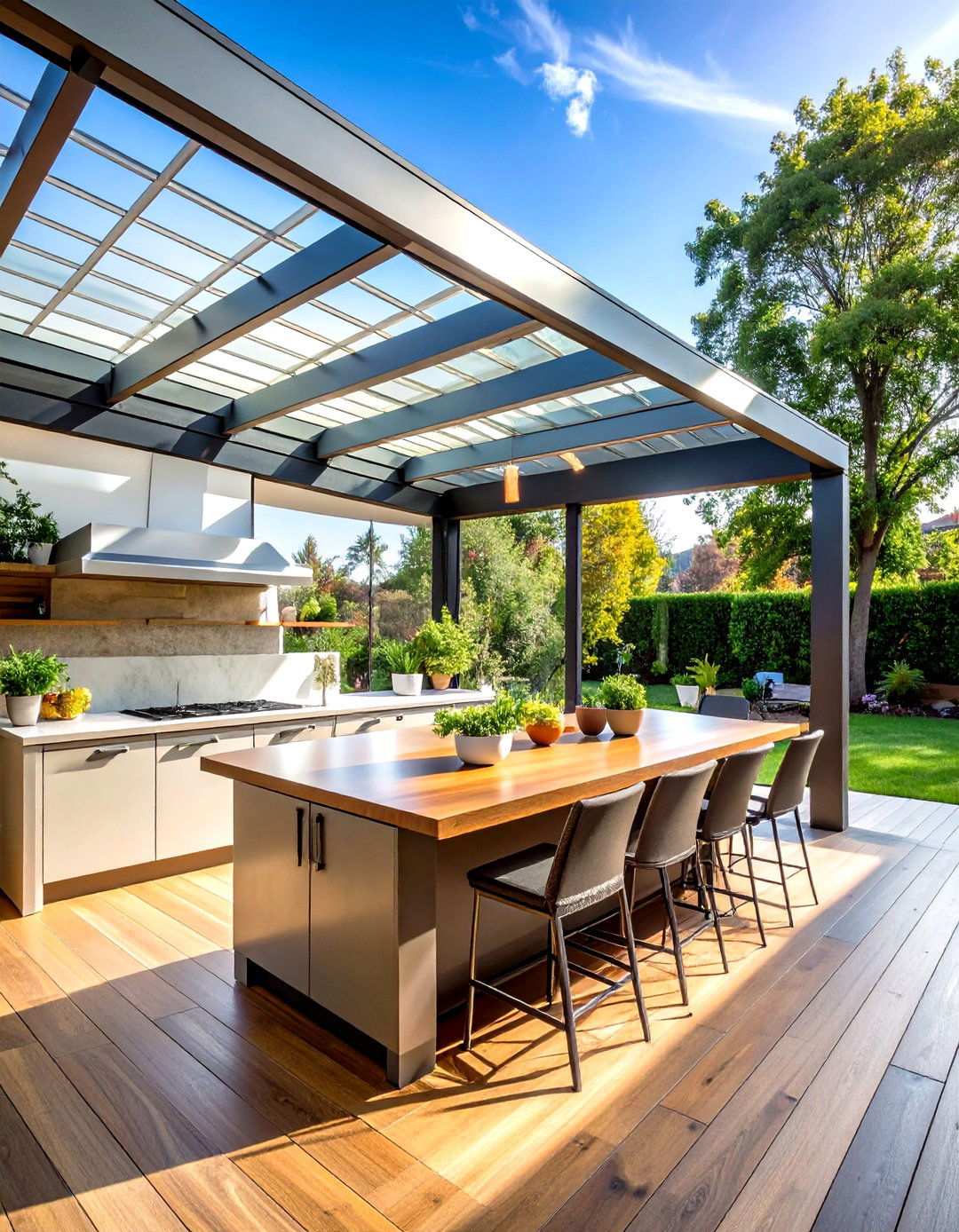 Polycarbonate Panel Roofing - 24 Pergola Shade Ideas