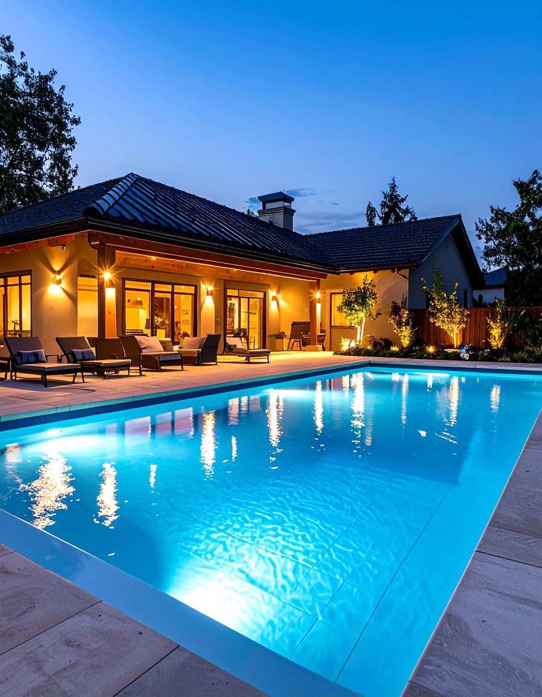 Pool Area Lighting with Safety and Entertainment Features - 24 Outdoor Lighting Ideas