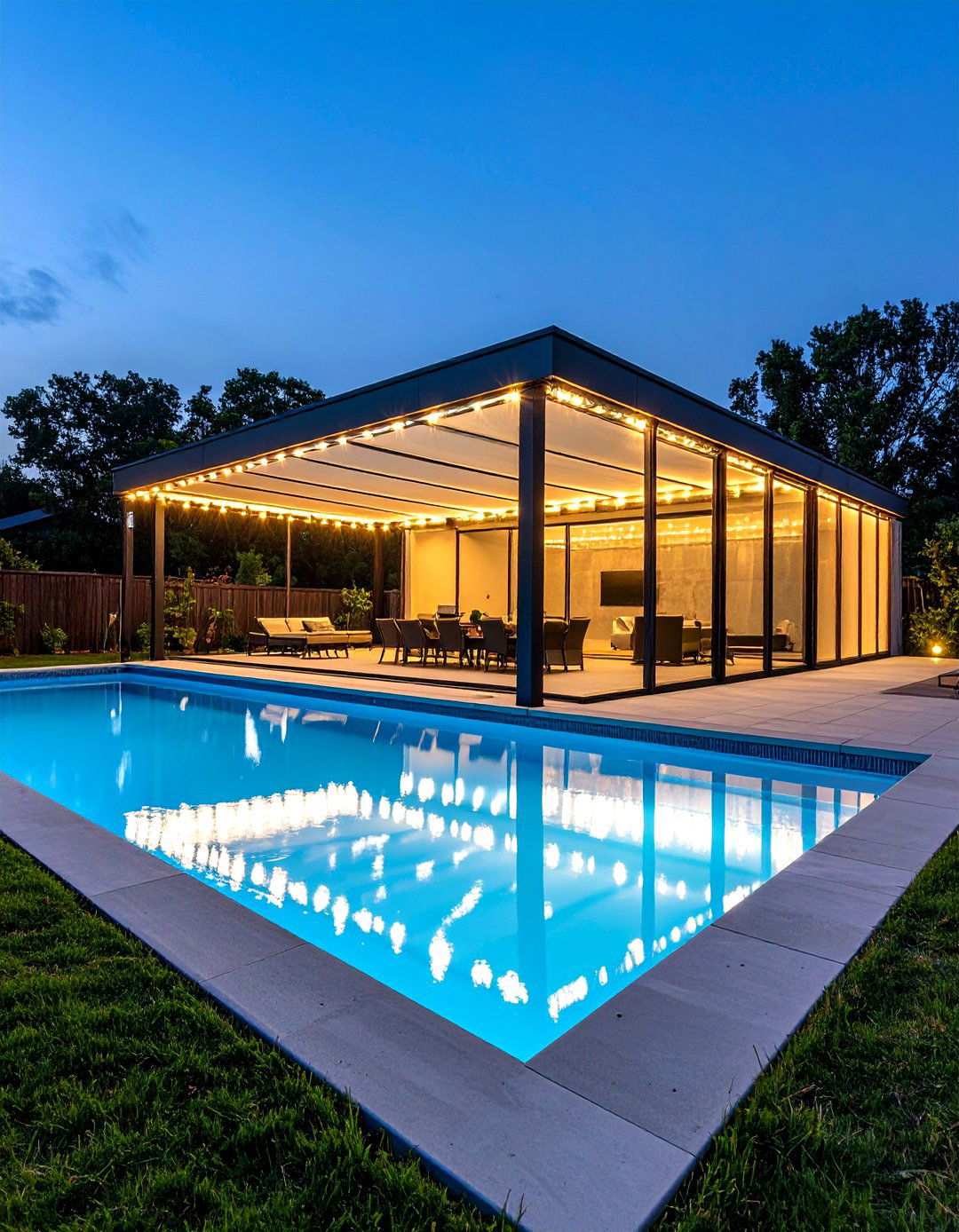 Pool Backyard Screen Enclosure Lighting - 24 Pool Lighting Ideas