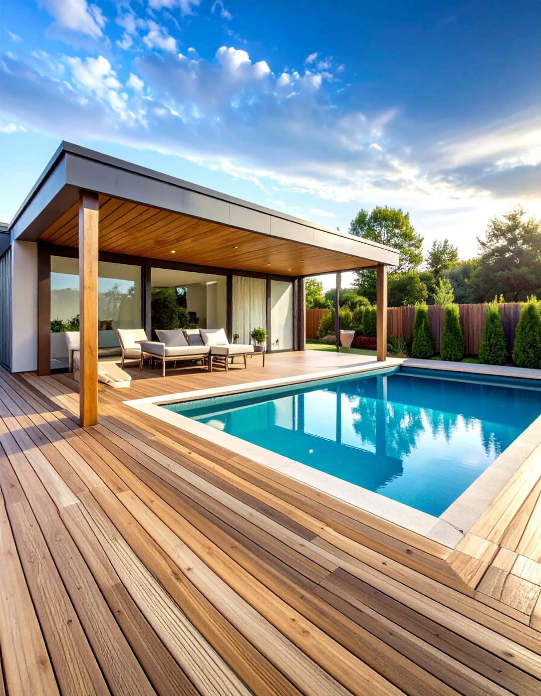 Pool Connection Deck - 24 Mobile Home Deck Ideas