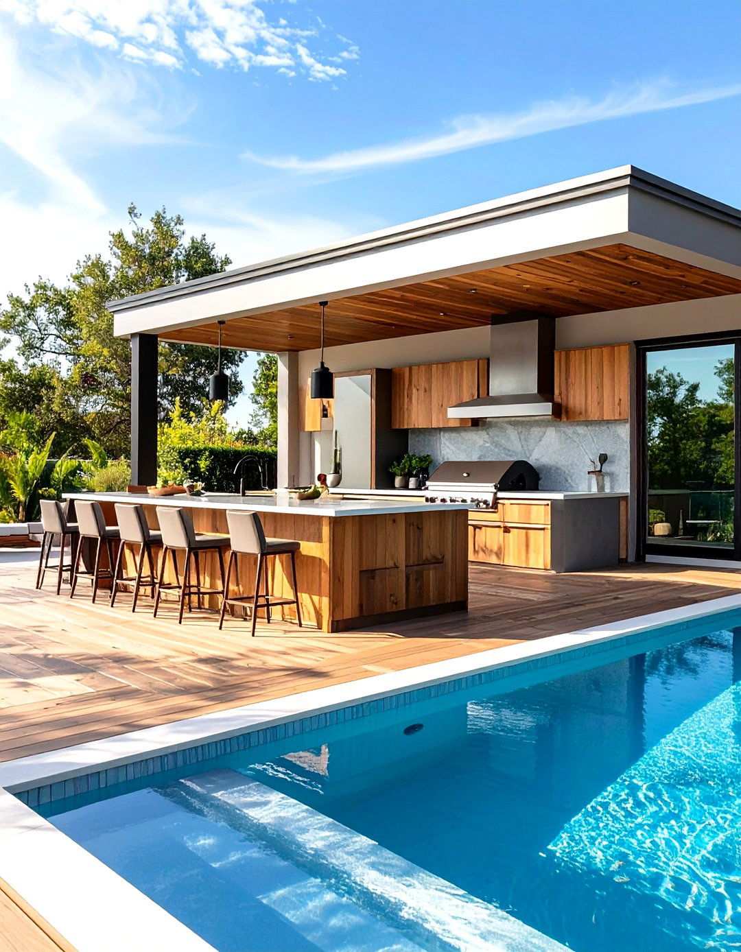 Pool Deck Kitchen Integration - 24 Outdoor Kitchen on Deck