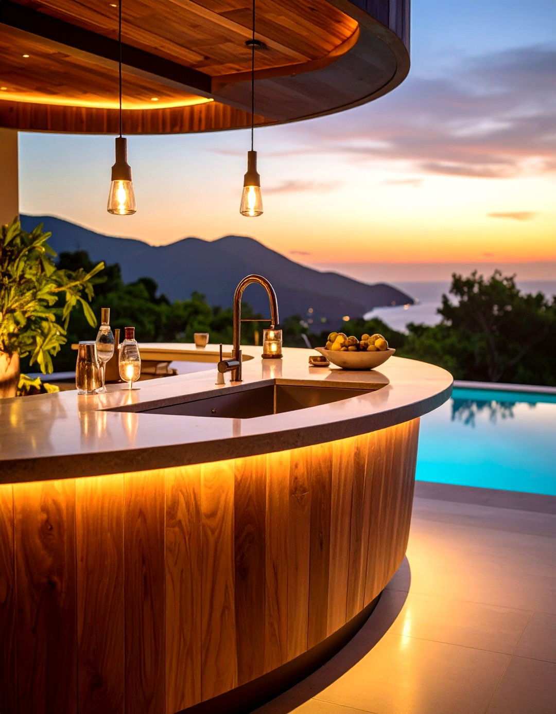 Pool House Entertainment Bar Sink - 24 outdoor sink ideas