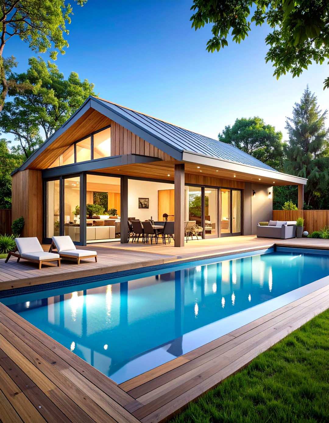Pool House Integration Design - 24 Small Pool Ideas
