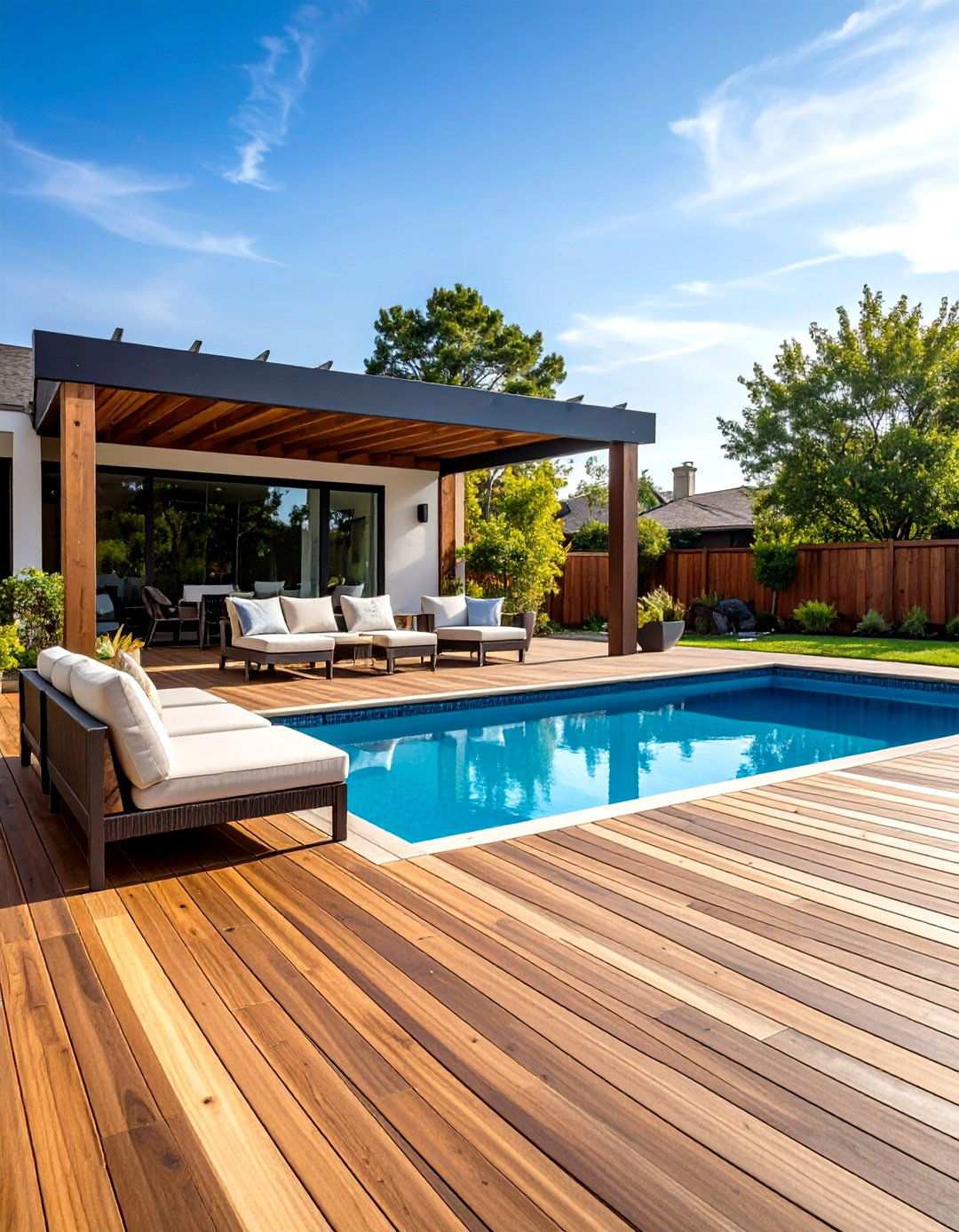 Pool Integration Timber Deck - 24 Wood Deck Ideas