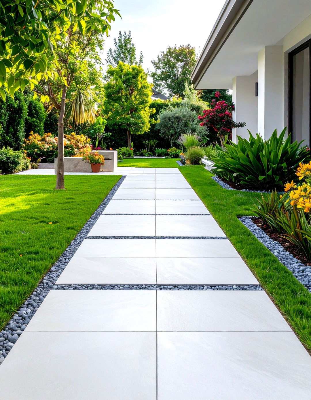 Porcelain Tile Modern Walkways - 24 Stone Walkway Ideas