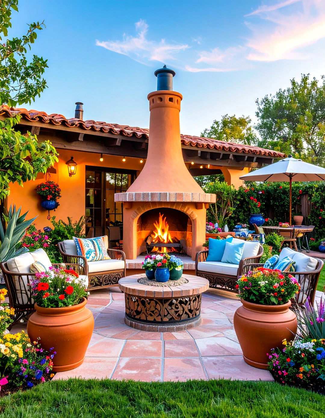 Portable Chiminea Patio Heating - 24 Outdoor Fireplace Ideas