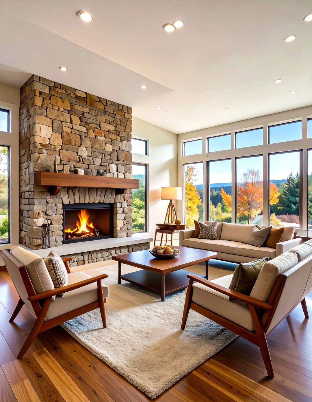 Prairie School Horizontal Fireplace Lines - 24 Traditional Fireplaces