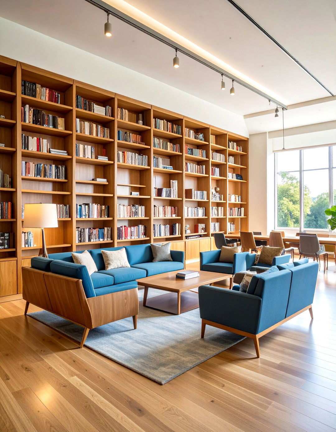 Prairie Style Library with Floor to Ceiling Built In Bookcases - 24 Prairie-style Interior Design Ideas