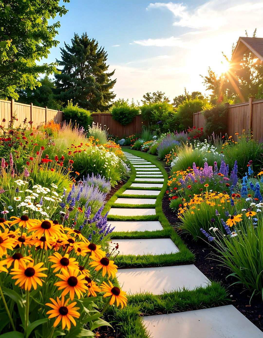 Prairie Wildflower Meadow - 24 Small Front Yard Landscaping Ideas