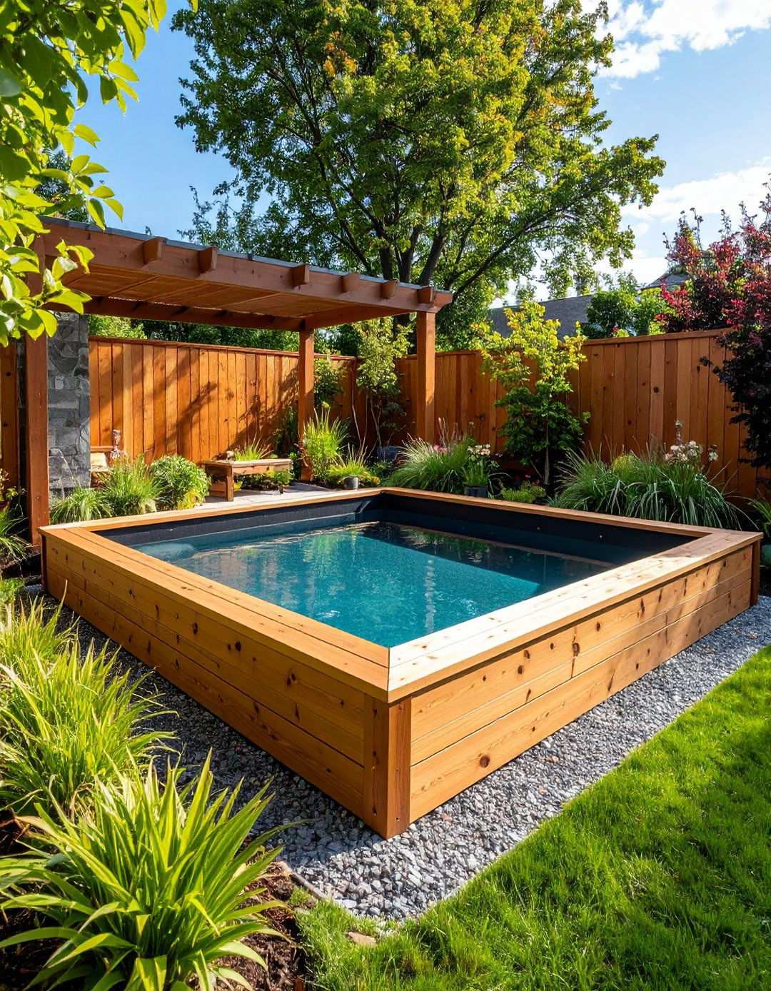 Preformed Liner Raised Pond with Wooden Surround - 24 Raised Garden Pond Ideas