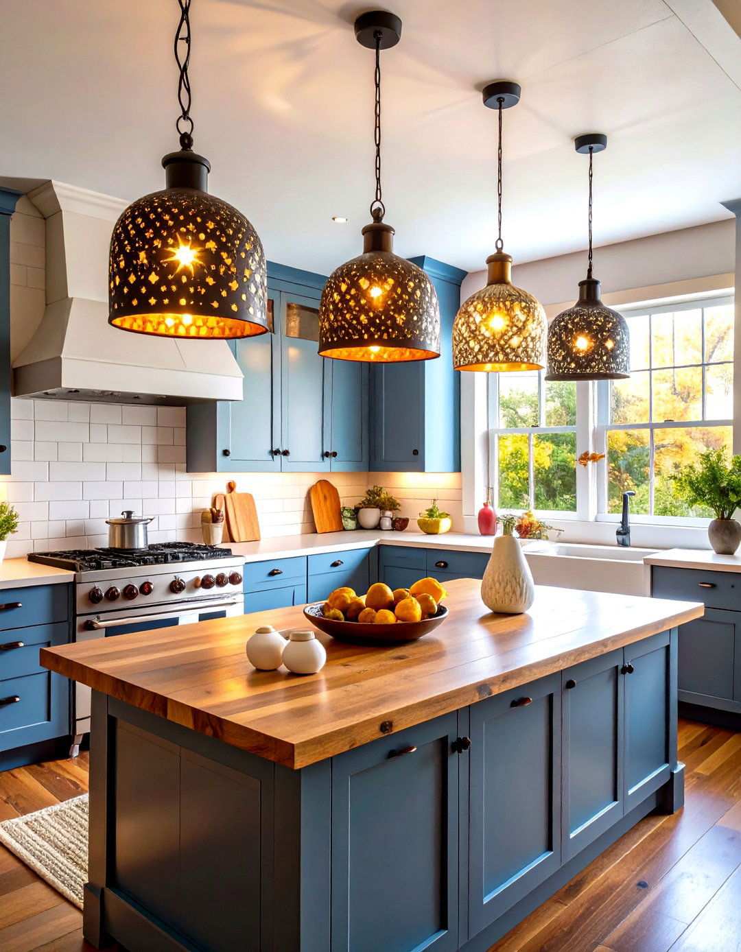 Primitive Punched Tin Lighting Fixtures - 24 Primitive Kitchen Ideas