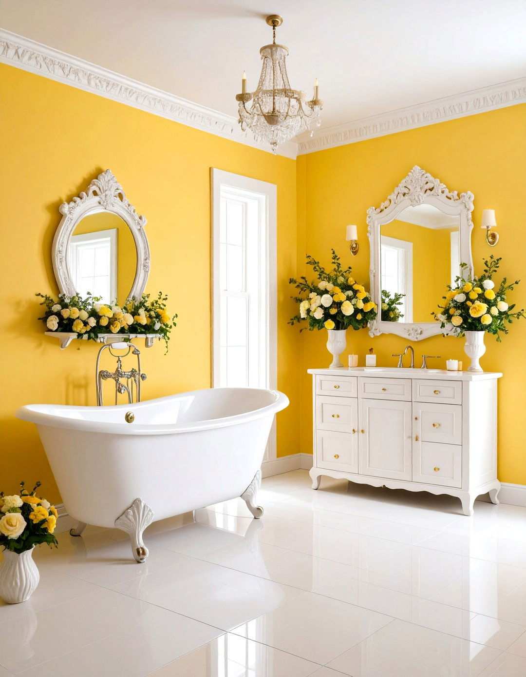 Primrose Yellow Victorian Revival - 24 Yellow Bathroom Ideas