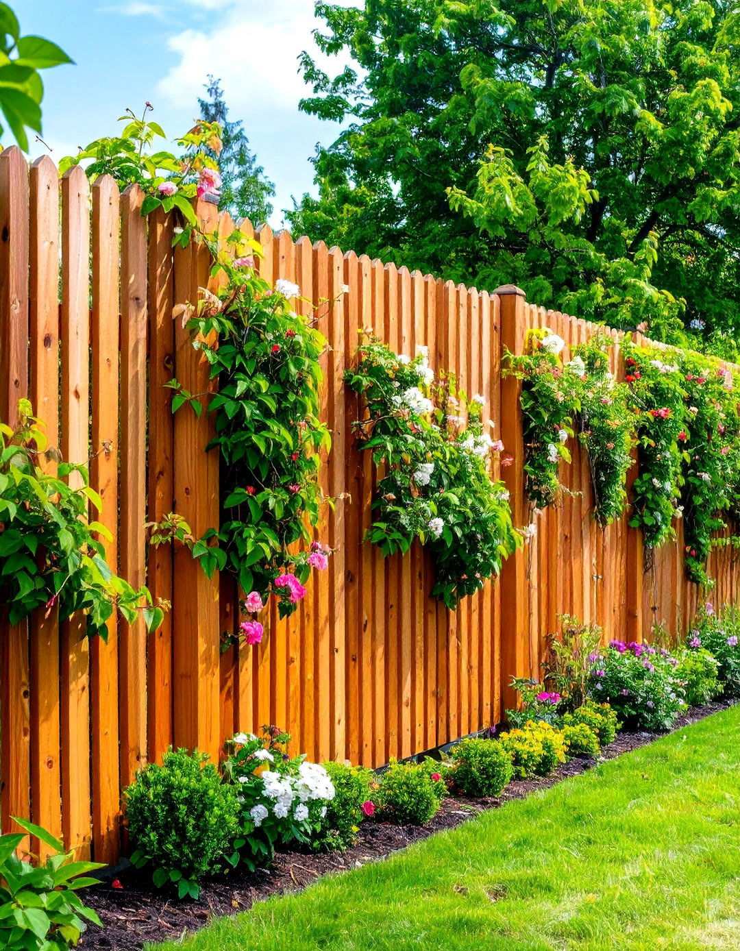 Privacy Fence with Climbing Plant Support - 24 Privacy Fence Ideas