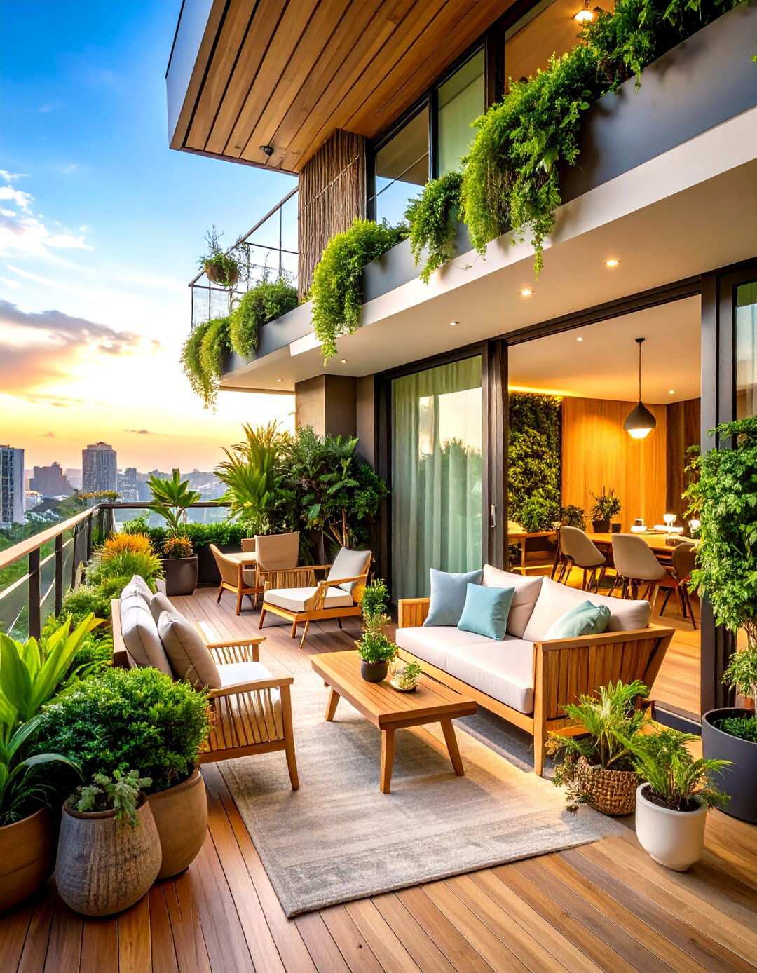 Privacy Focused Penthouse Balcony with Living Walls - 24 Penthouse Balcony Ideas