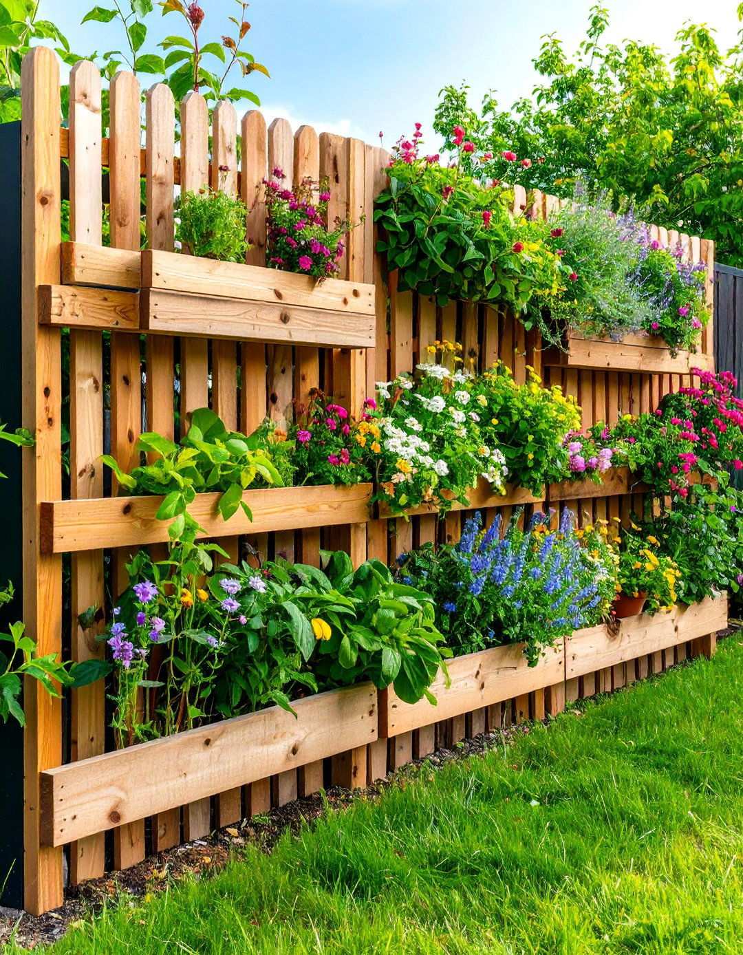 Privacy Screen Living Fence - 24 Vertical Pallet Garden Ideas