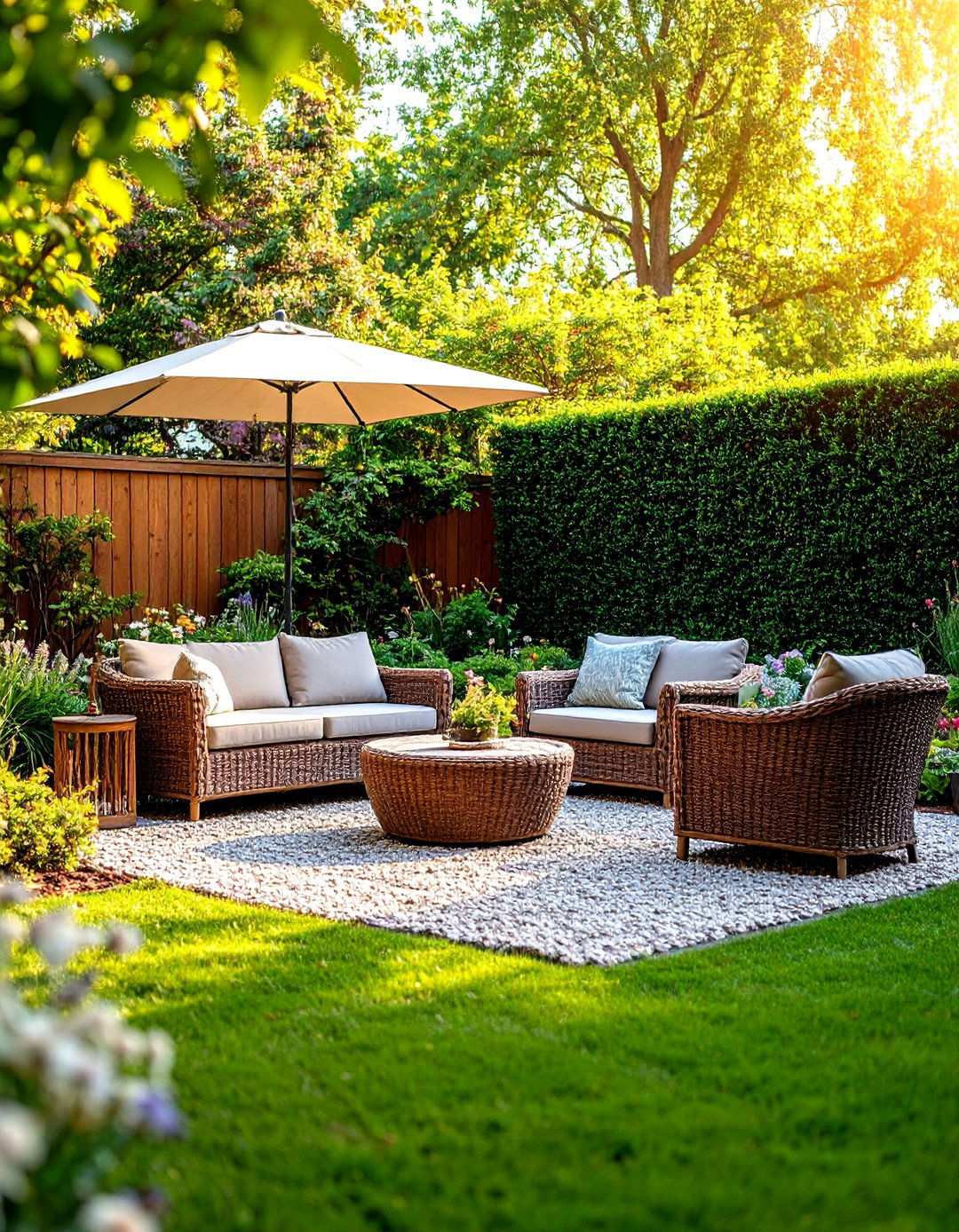 Privacy Screen Planting Buffer - 24 mulch patio ideas