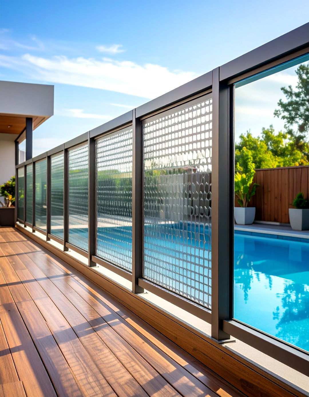 Privacy Screen Pool Deck Railings - 24 Pool Deck Railing Ideas