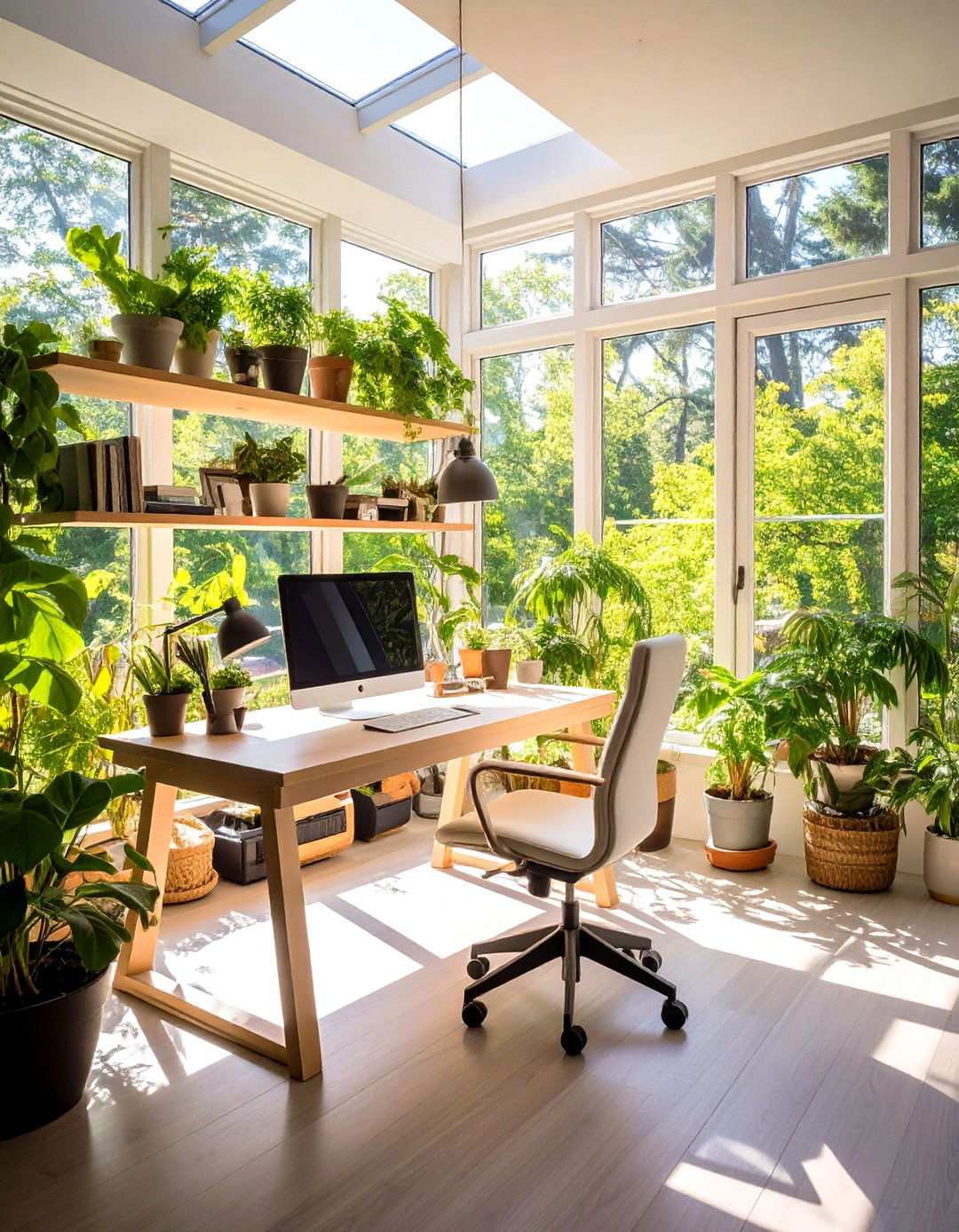 Productive Home Office Workspace - 24 Small Sunroom Ideas