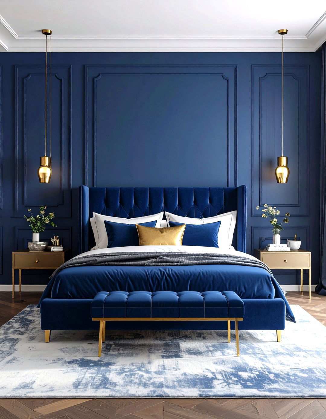Prussian Blue Dramatic Depth - 24 Moody Blue Bedroom Ideas