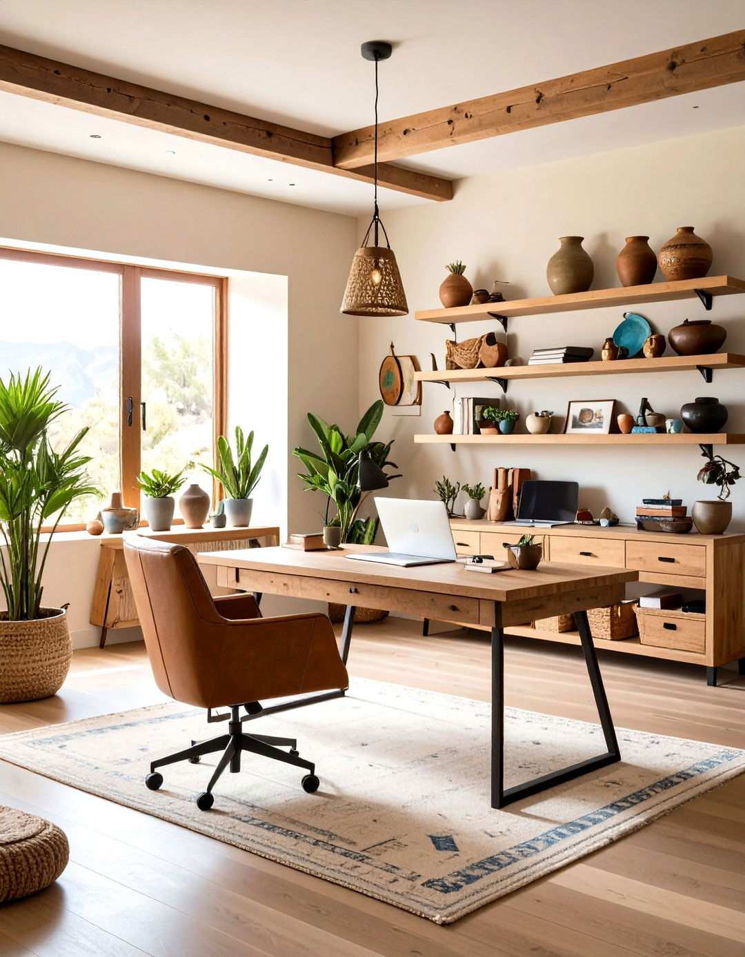 Pueblo Style Home Office Space - 24 Southwestern Decor Ideas