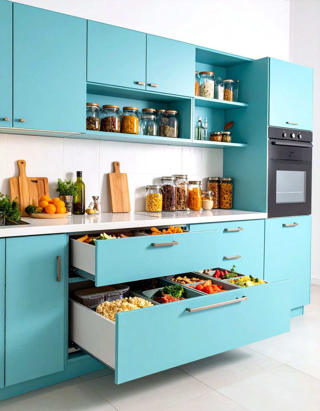 Pull Out Drawer Cabinet Storage - 24 Snack Storage Ideas