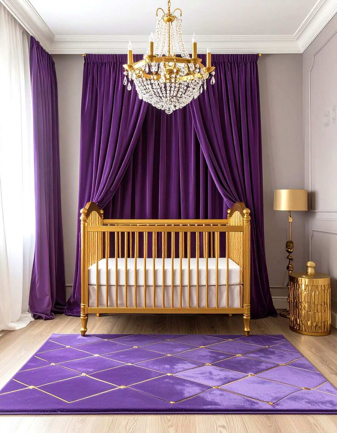 Purple and Gold Glam Nursery - 24 Purple Nursery Ideas