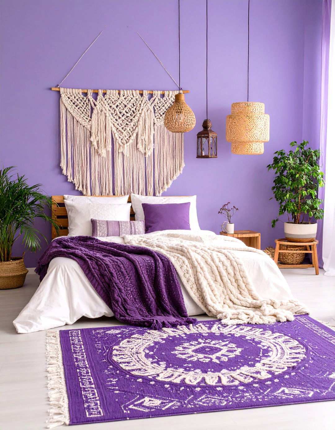 Purple Bohemian Bedroom Retreat - 24 Purple Bedroom Ideas