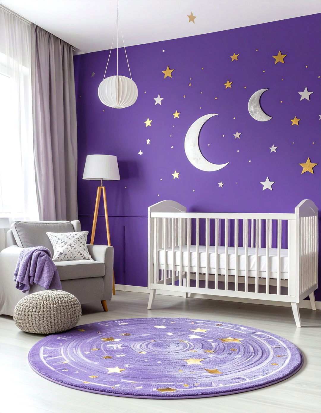 Purple Celestial Night Sky Nursery - 24 Purple Nursery Ideas