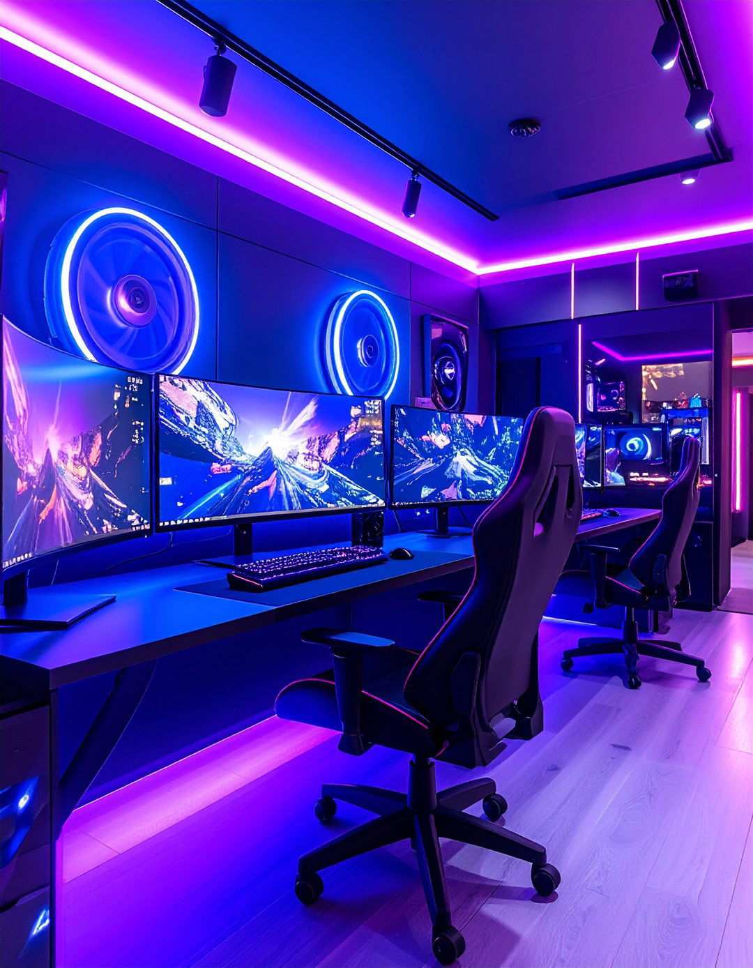 Purple LED Monitor Backlight Setup - 24 Purple Gaming Setup Ideas