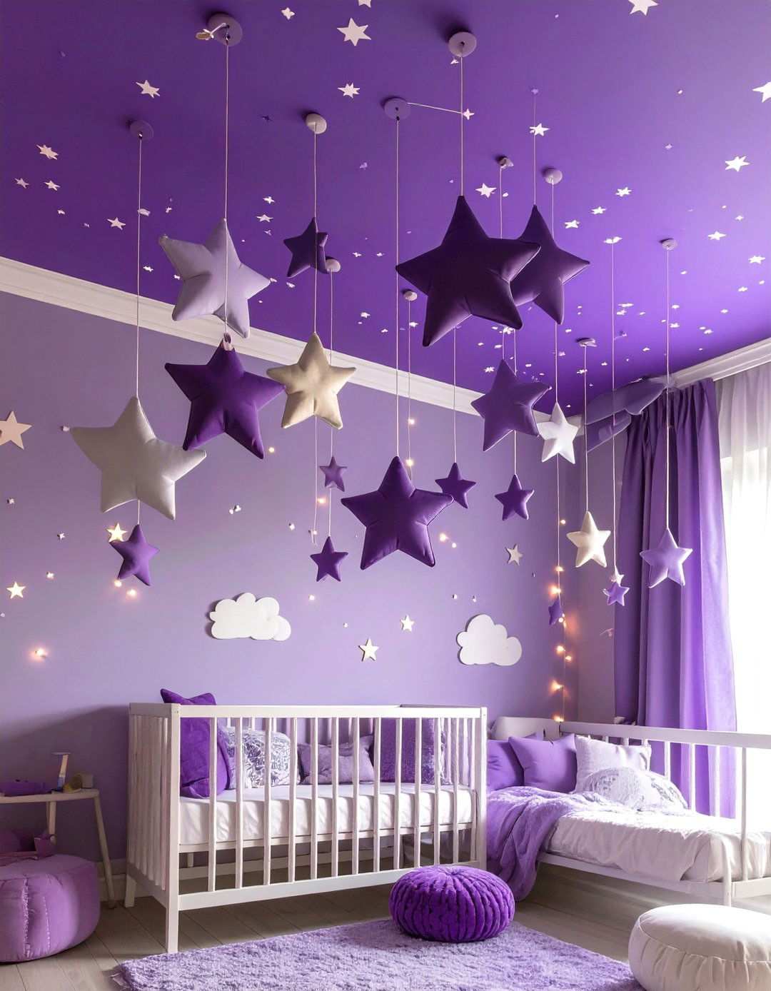 Purple Mobile and Ceiling Focus Nursery - 24 Purple Nursery Ideas