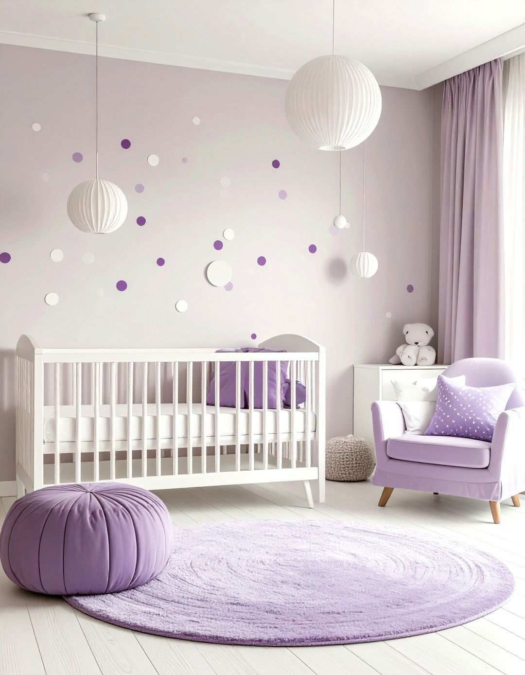Purple Polka Dot Playful Nursery - 24 Purple Nursery Ideas