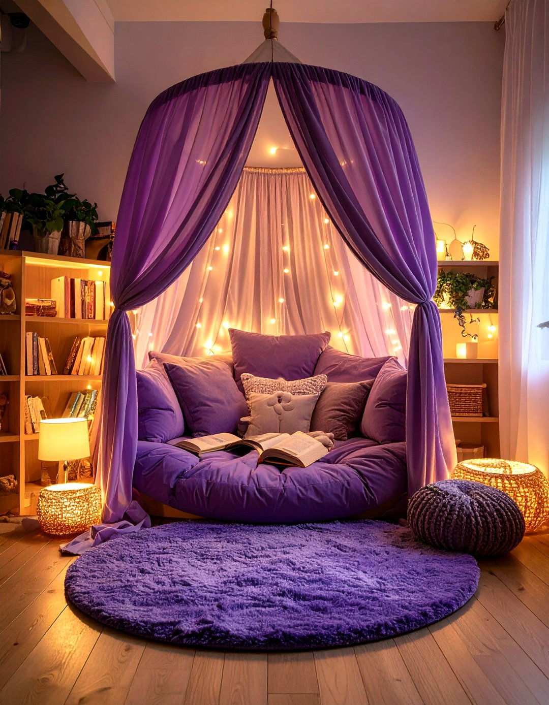 Purple Reading Nook Corner Nursery - 24 Purple Nursery Ideas