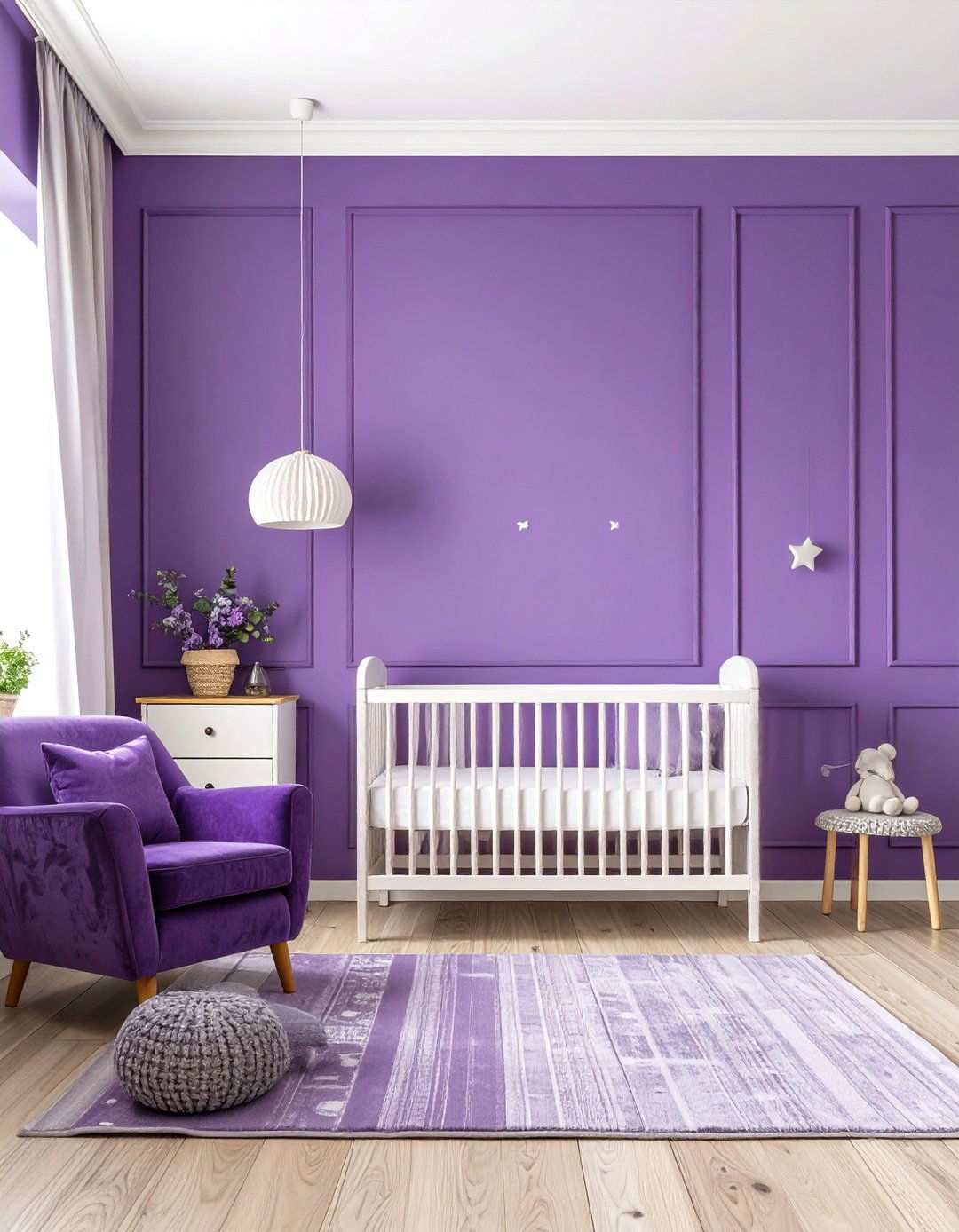 Purple Texture Wall Nursery - 24 Purple Nursery Ideas
