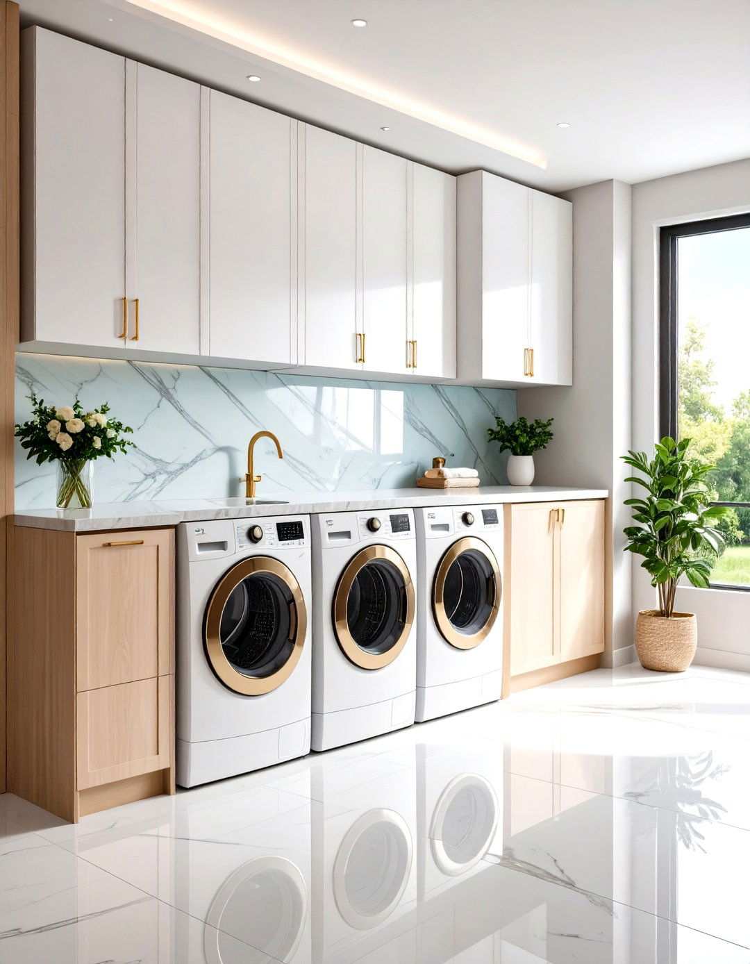 Quartz Slab Backsplash Installation - 24 Laundry Room Backsplash Ideas