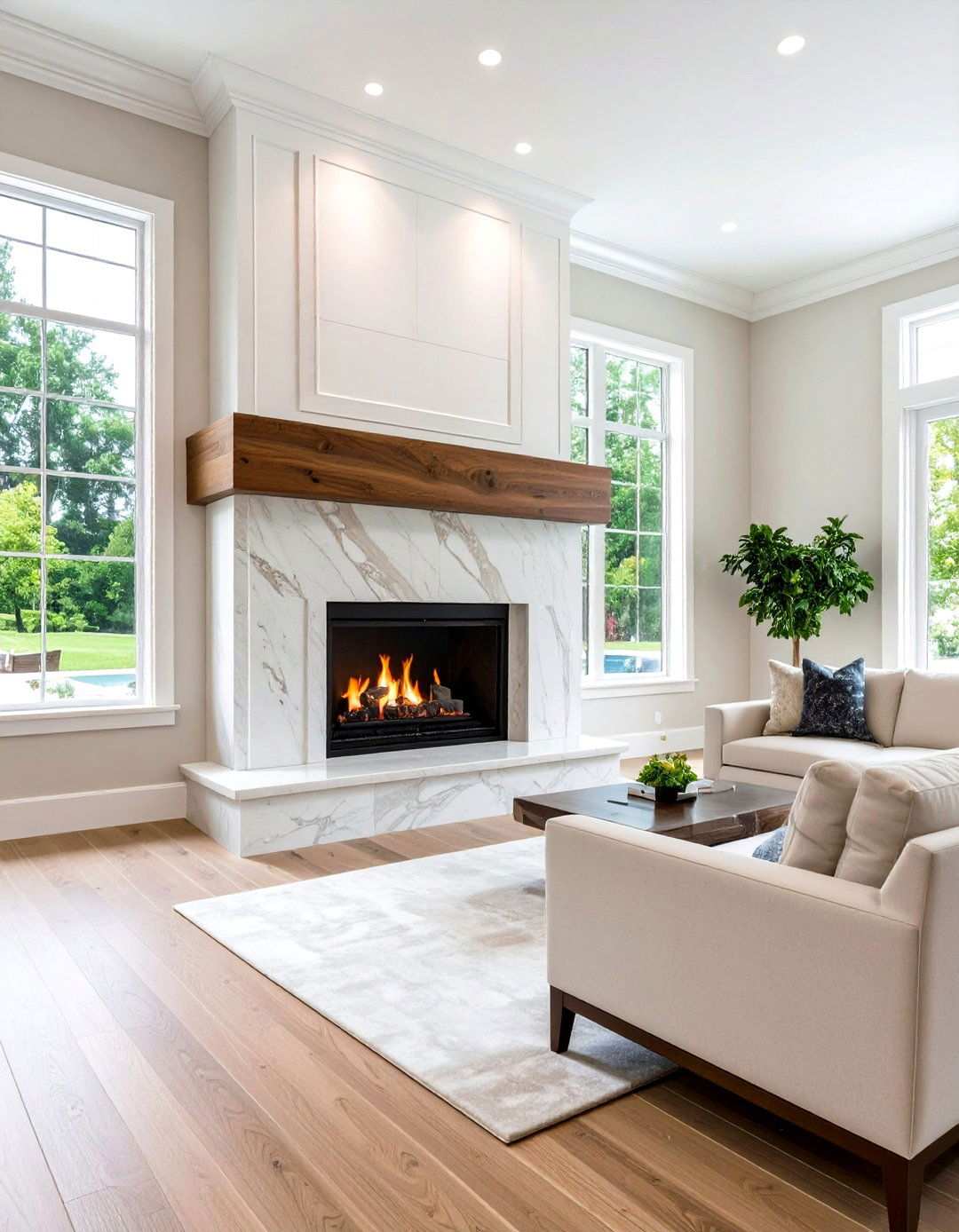 Quartz Slab Luxury Statement - 24 Two-story Fireplace Ideas
