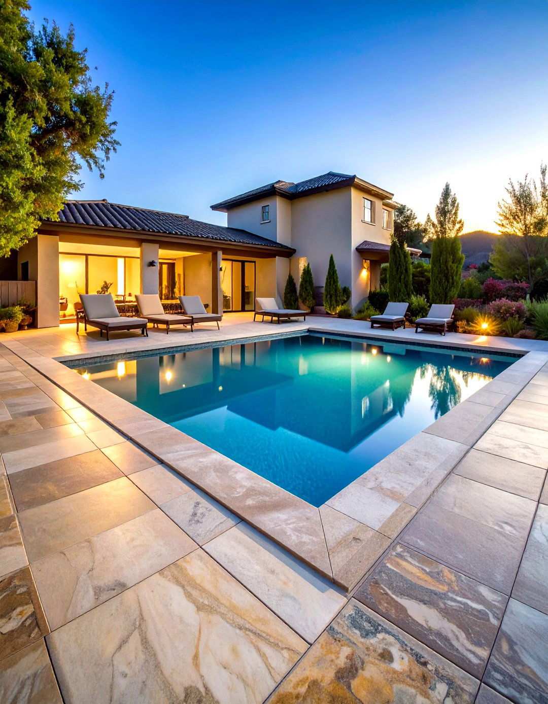 Quartzite Pool Deck Premium Design - 24 Pavers Around Pool Ideas