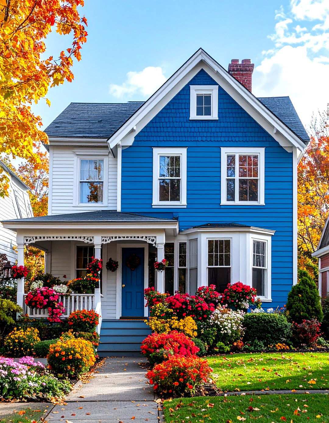 Queen Anne Victorian Decorative White Combination - 24 White Siding House Designs