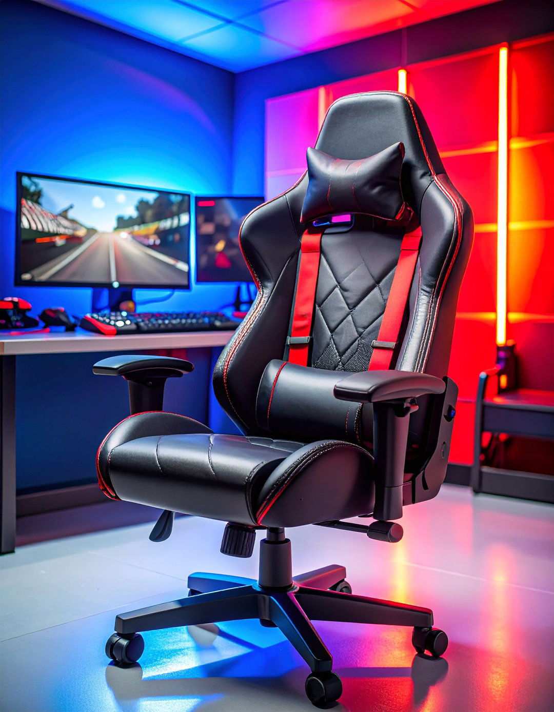 Racing Theme Gaming Environment - 24 Red and Black Gaming Setup Ideas