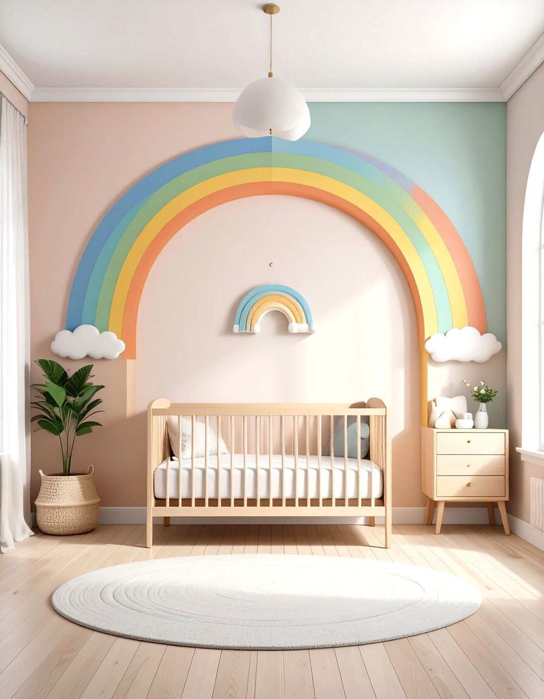 Rainbow Arch Statement - 24 Nursery Accent Wall Ideas
