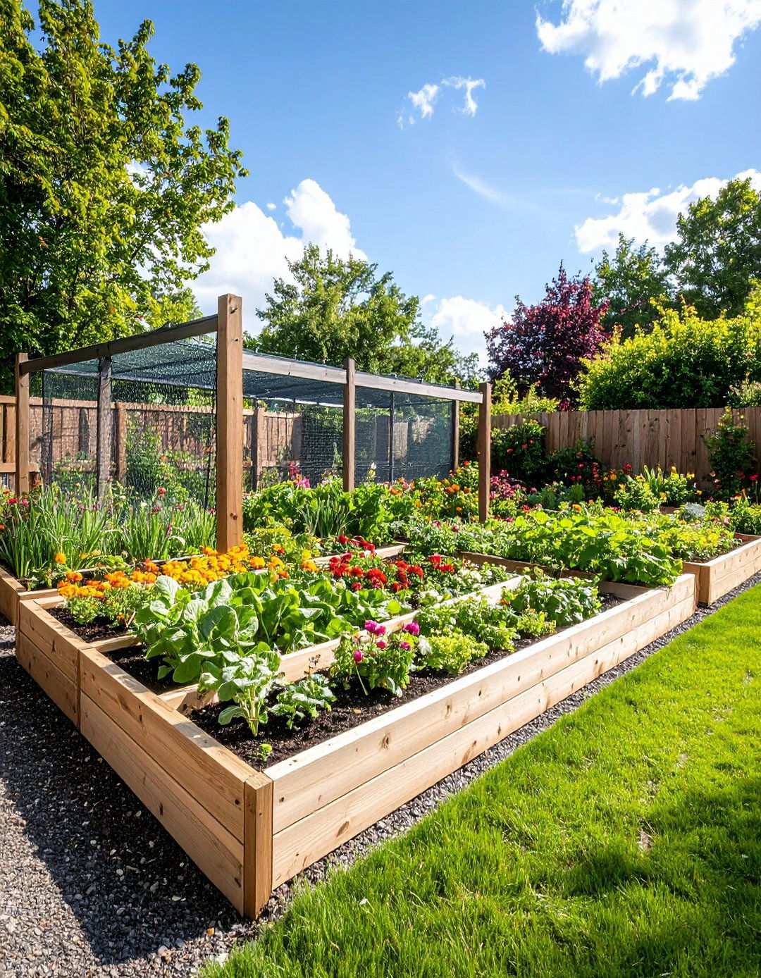 Raised Bed with Deer and Pest Protection Fencing - 24 Raised Garden Bed Along Fence Ideas