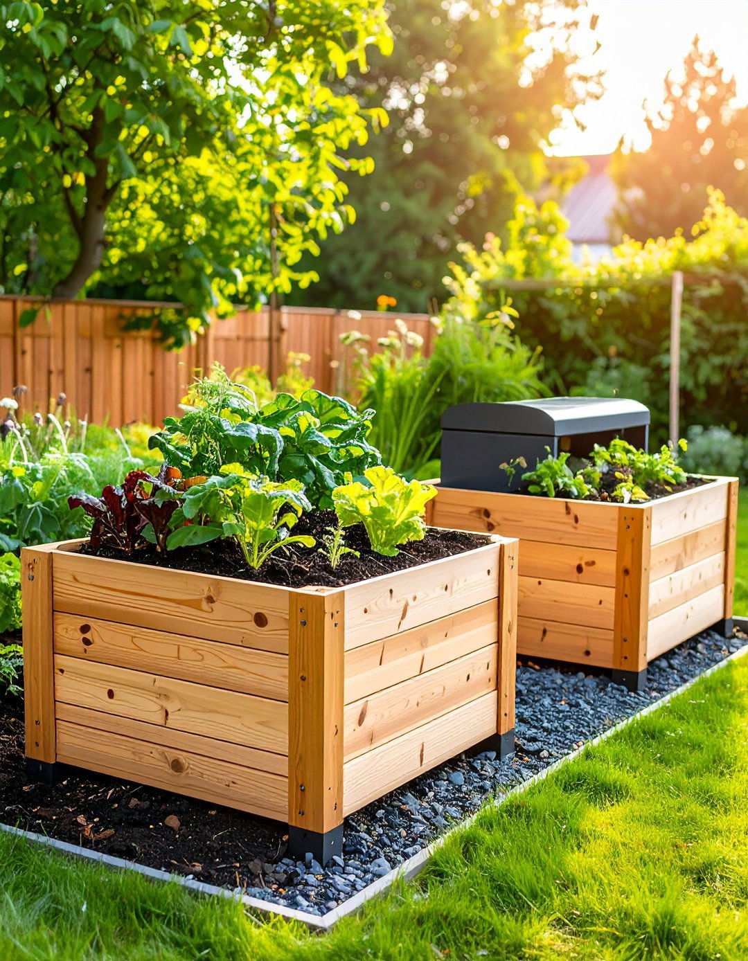Raised Bed with Integrated Composting System - 24 Raised Garden Bed Along Fence Ideas