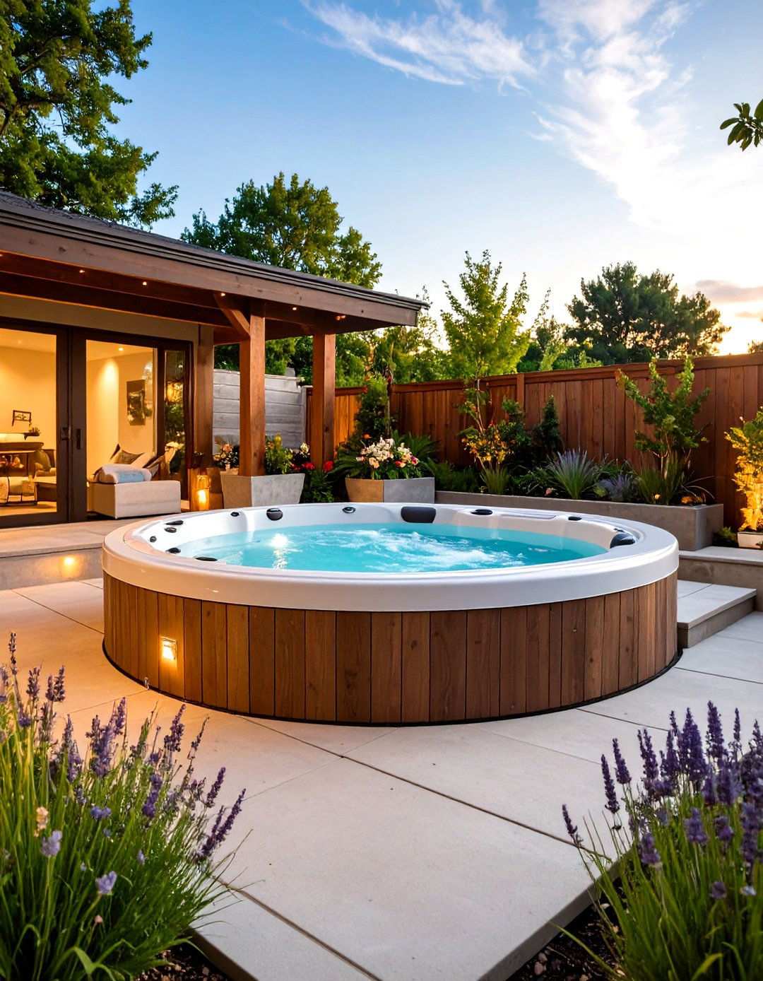 Raised Concrete Spa and Relaxation Patio - 24 Raised Concrete Patio Ideas