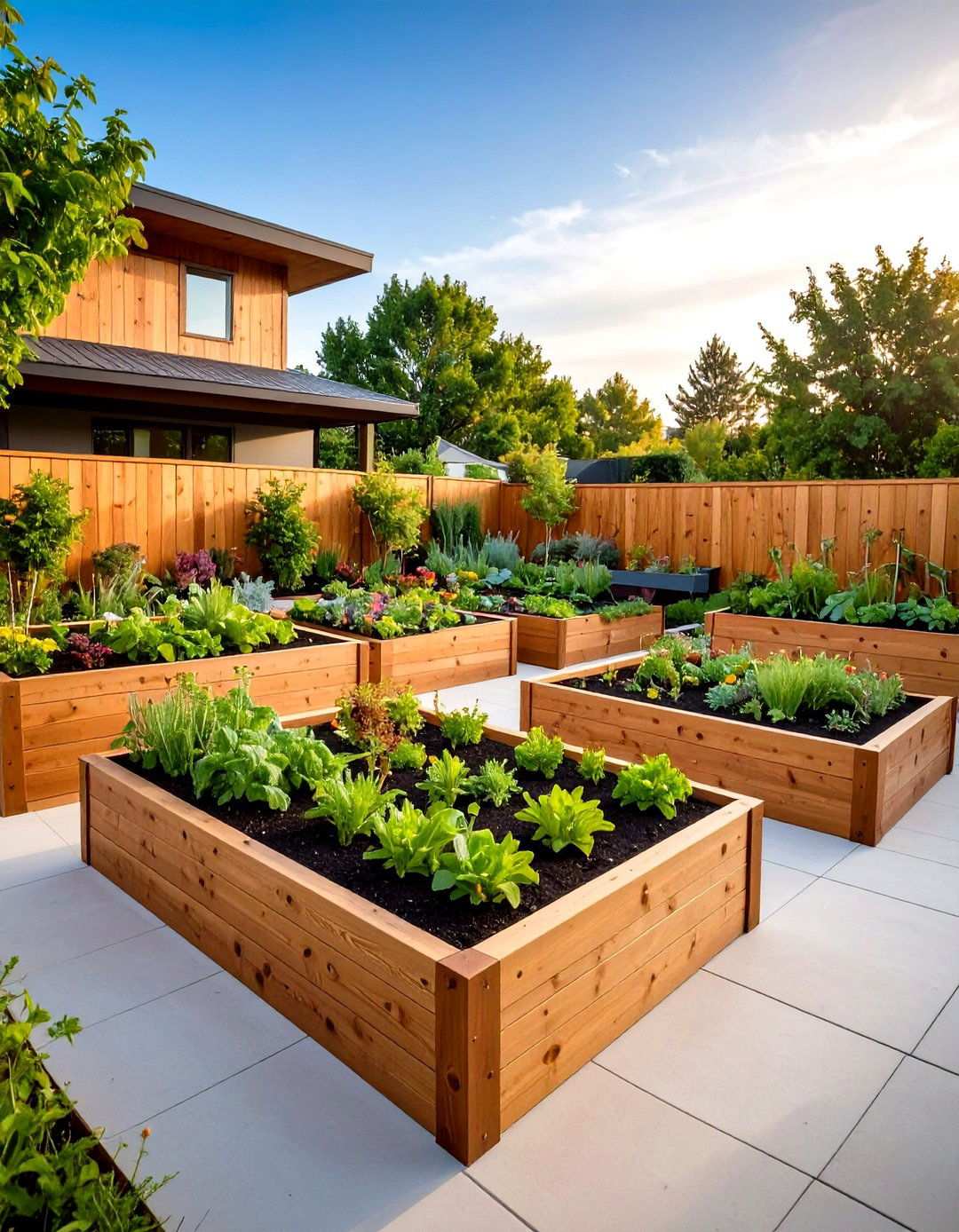 Raised Garden Bed Hardscape Integration - 24 Hardscape Ideas