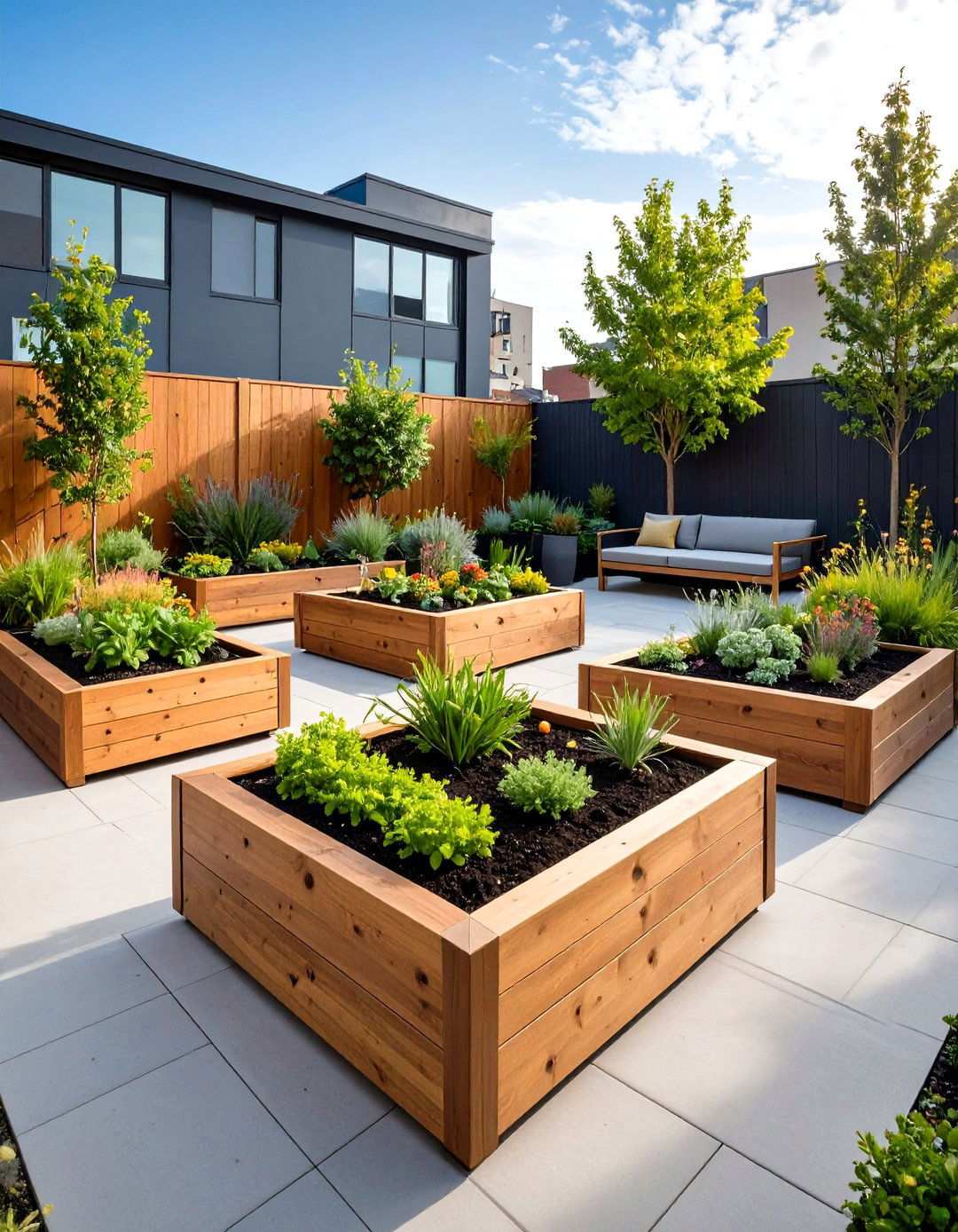 Raised Planting Bed Designs - 24 Mid-century Modern Patio Ideas